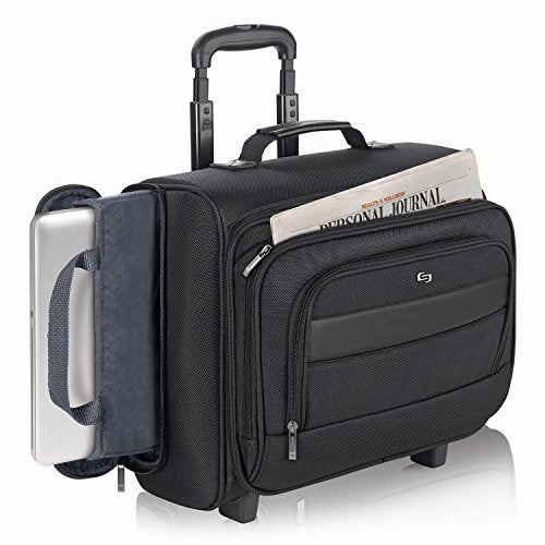 Solo Columbus 15.6 Inch Rolling Laptop Overnighter Case With Removable Sleeve, Black