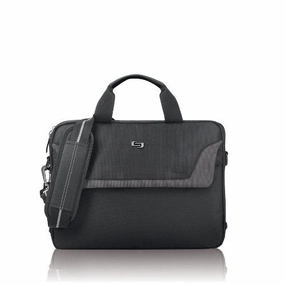 Solo Flatiron 14.1 Inch Laptop Slim Brief, Black/Grey