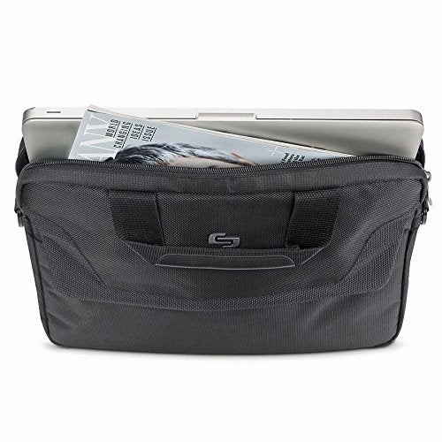 Solo Flatiron 14.1 Inch Laptop Slim Brief, Black/Grey