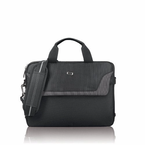 Solo Flatiron 14.1 Inch Laptop Slim Brief, Black/Grey