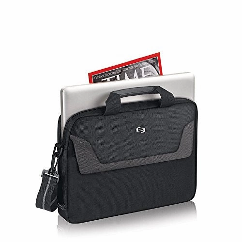 Solo Flatiron 14.1 Inch Laptop Slim Brief, Black/Grey