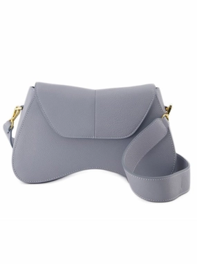 Space Hobo Bag  - Grey/Blue - Leather