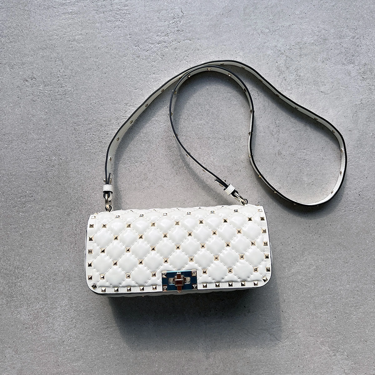 Spike Baguette Bag, Ivory