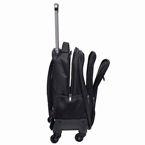 STATEGY Freewheel Wheeled Backpack Business Waterproof Travel Laptop Backpack, Carry-on Bag Perfect for Men and Women (Color : Black, Size : M)