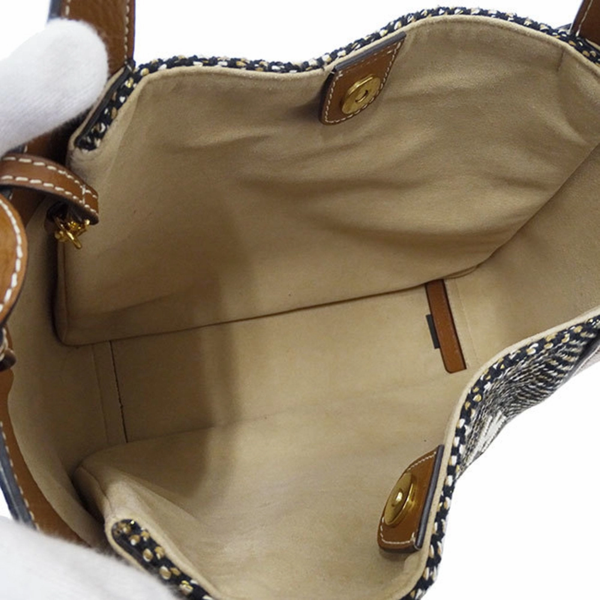 Stella Mccartney Leather Wool Handbag Shoulder Bag (Pre-Owned)