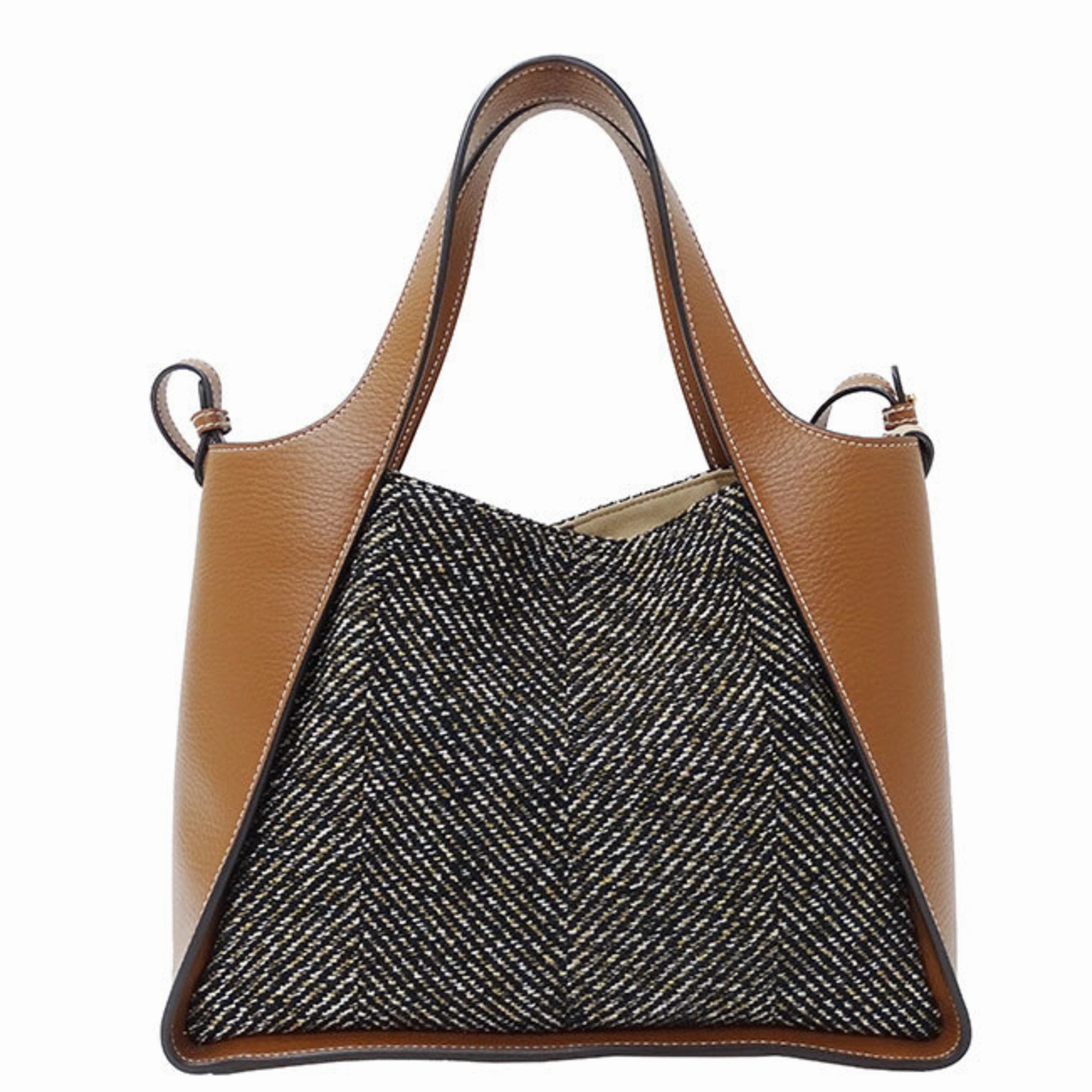 Stella Mccartney Leather Wool Handbag Shoulder Bag (Pre-Owned)