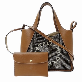 Stella Mccartney Leather Wool Handbag Shoulder Bag (Pre-Owned)
