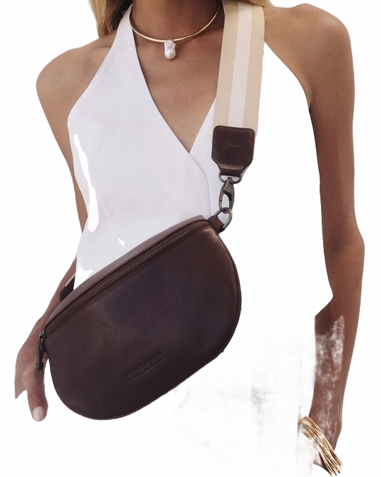 Stitch & Hide Murphy Sling Crossbody Bag Mocha Brown