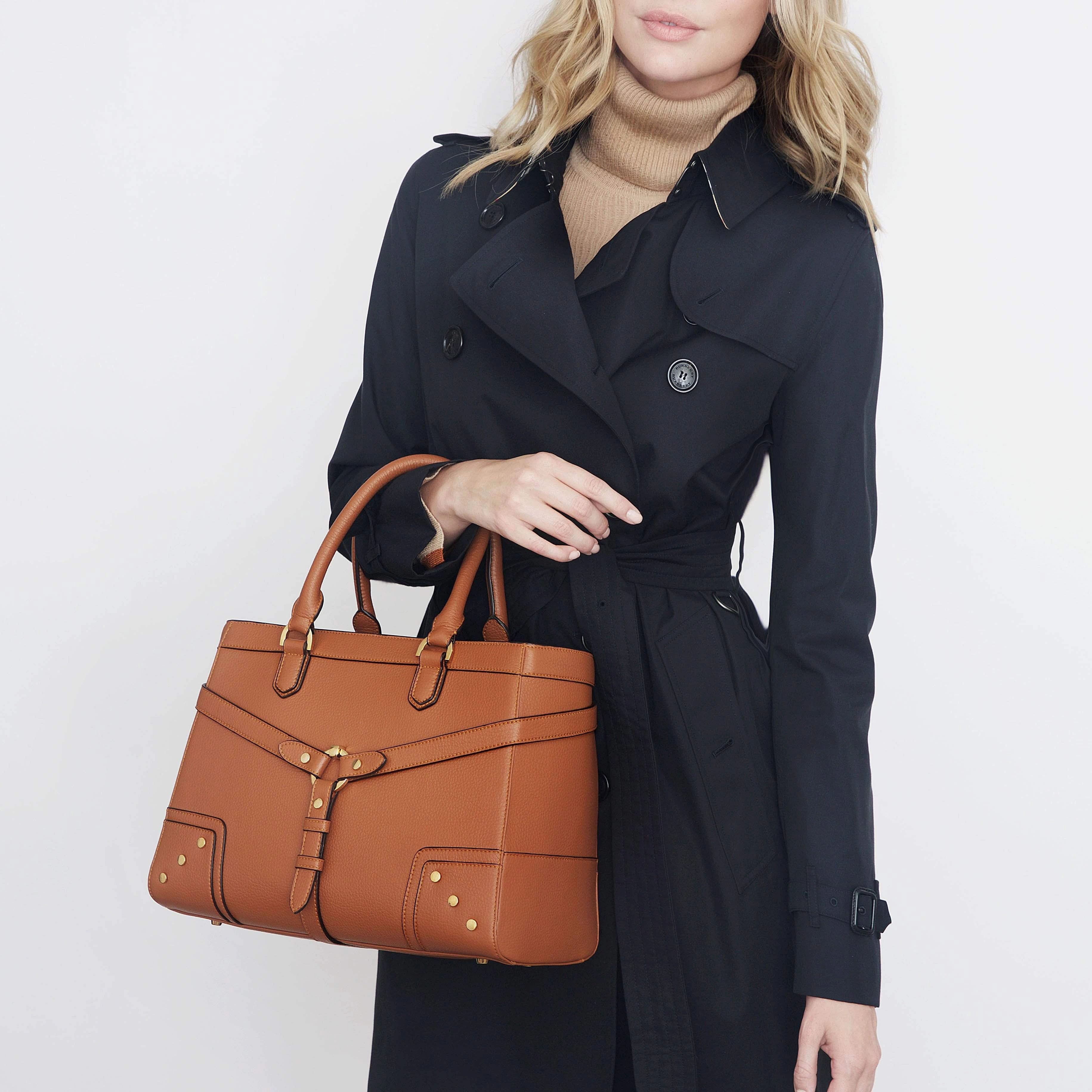 Stockholm Vegan Leather Handbag | Camel