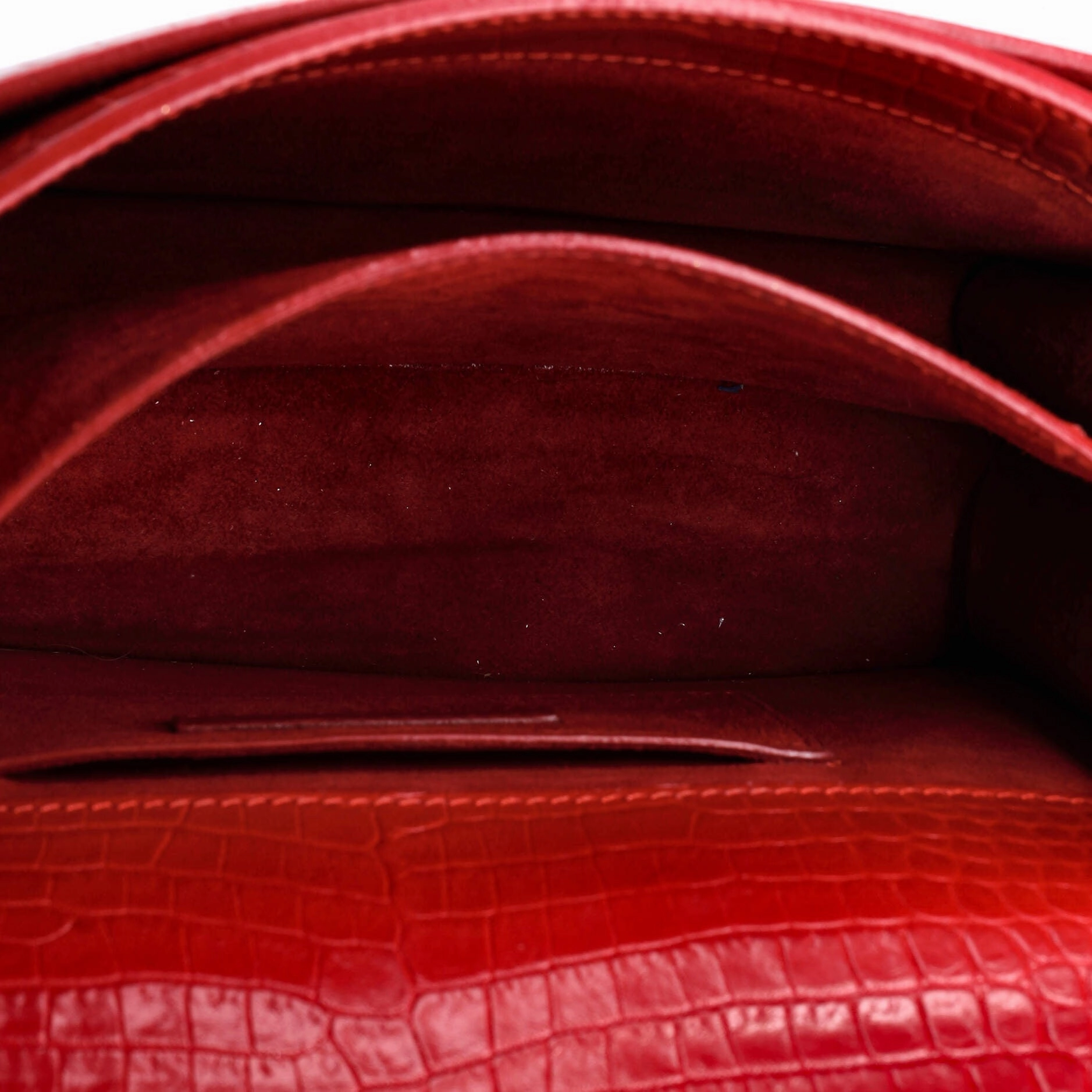 Sunset Crossbody Bag Crocodile Embossed Leather Medium