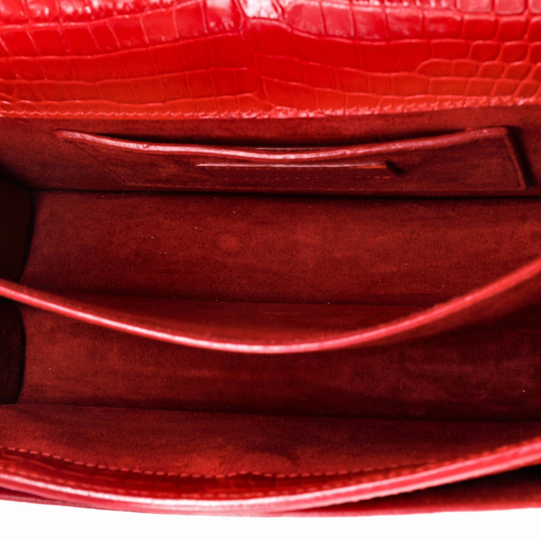 Sunset Crossbody Bag Crocodile Embossed Leather Medium