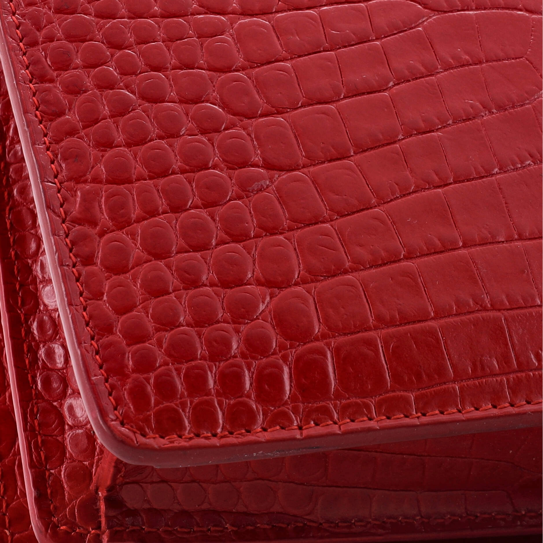 Sunset Crossbody Bag Crocodile Embossed Leather Medium