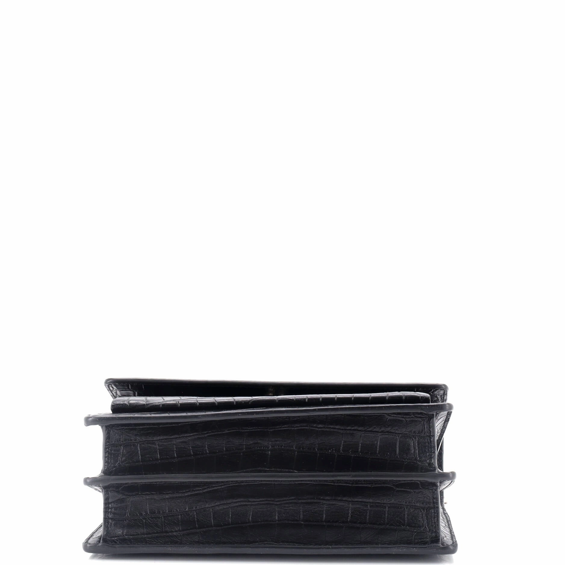 Sunset Crossbody Bag Crocodile Embossed Leather Medium