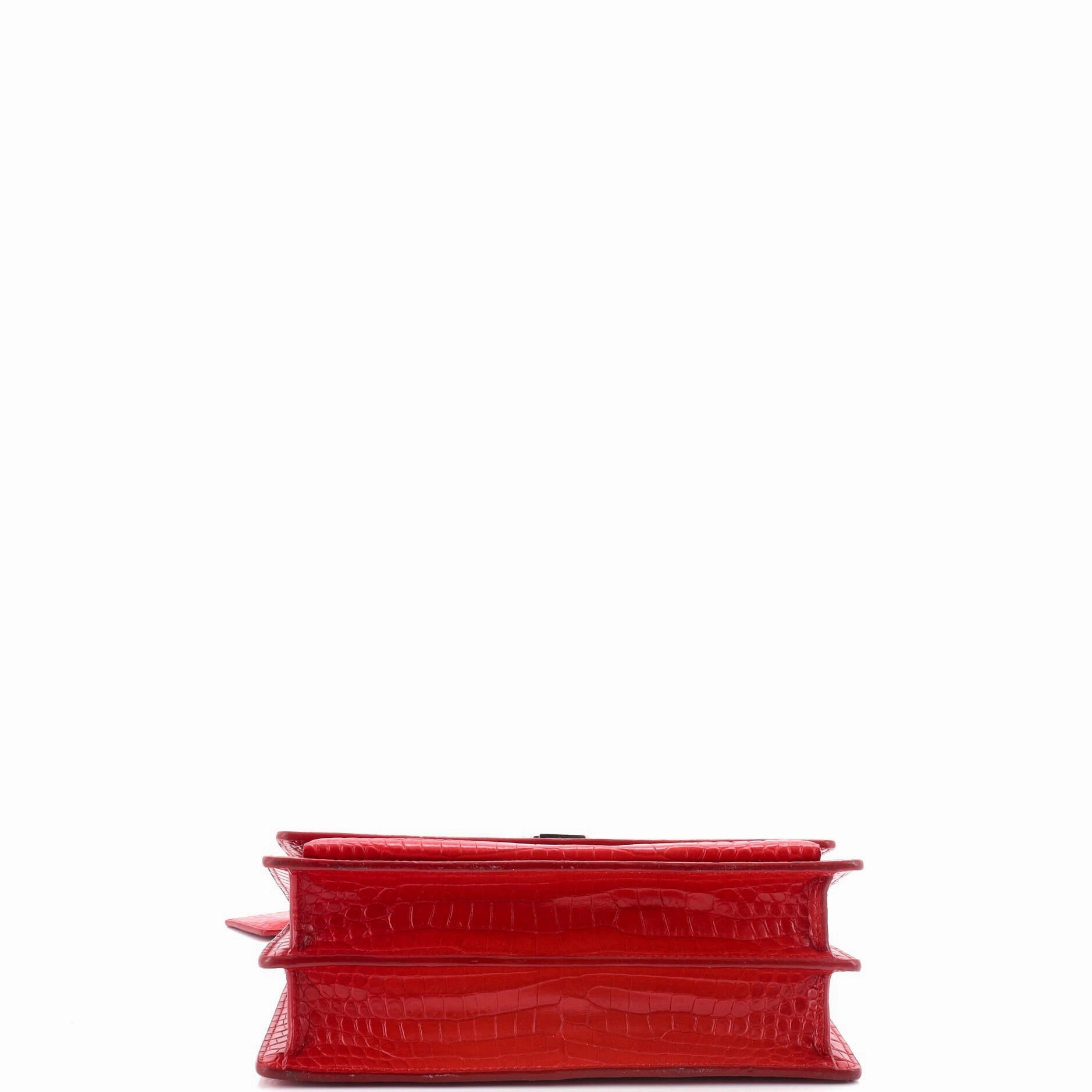 Sunset Crossbody Bag Crocodile Embossed Leather Medium
