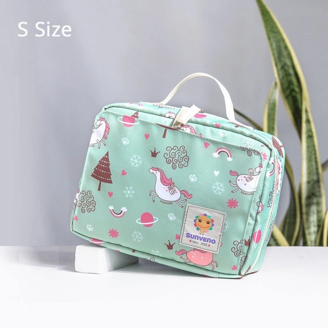 Sunveno Multifunctional Baby Diaper Organizer Reusable Waterproof Fashion Prints Wet/Dry Bag Mummy Storage Bag Travel Nappy Bag