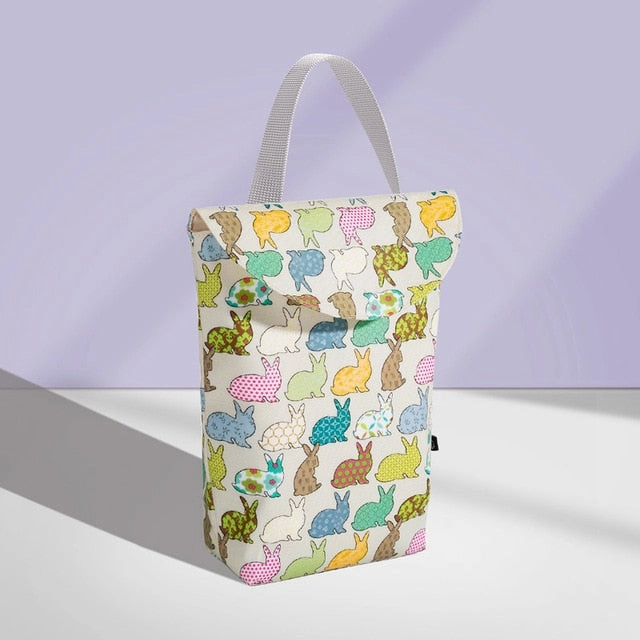Sunveno Multifunctional Baby Diaper Organizer Reusable Waterproof Fashion Prints Wet/Dry Bag Mummy Storage Bag Travel Nappy Bag