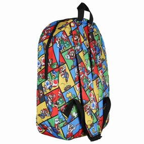 Super Mario Backpack Multi Character Video Game School Laptop Travel Backpack - One Size