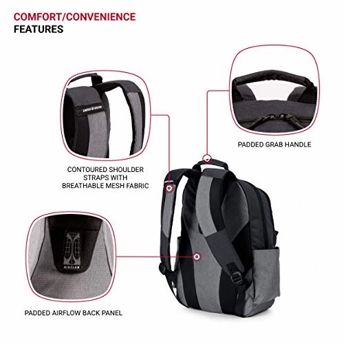SWISSGEAR 2789 Laptop Backpack, Fits 13 Inch Laptop - Grey/Black