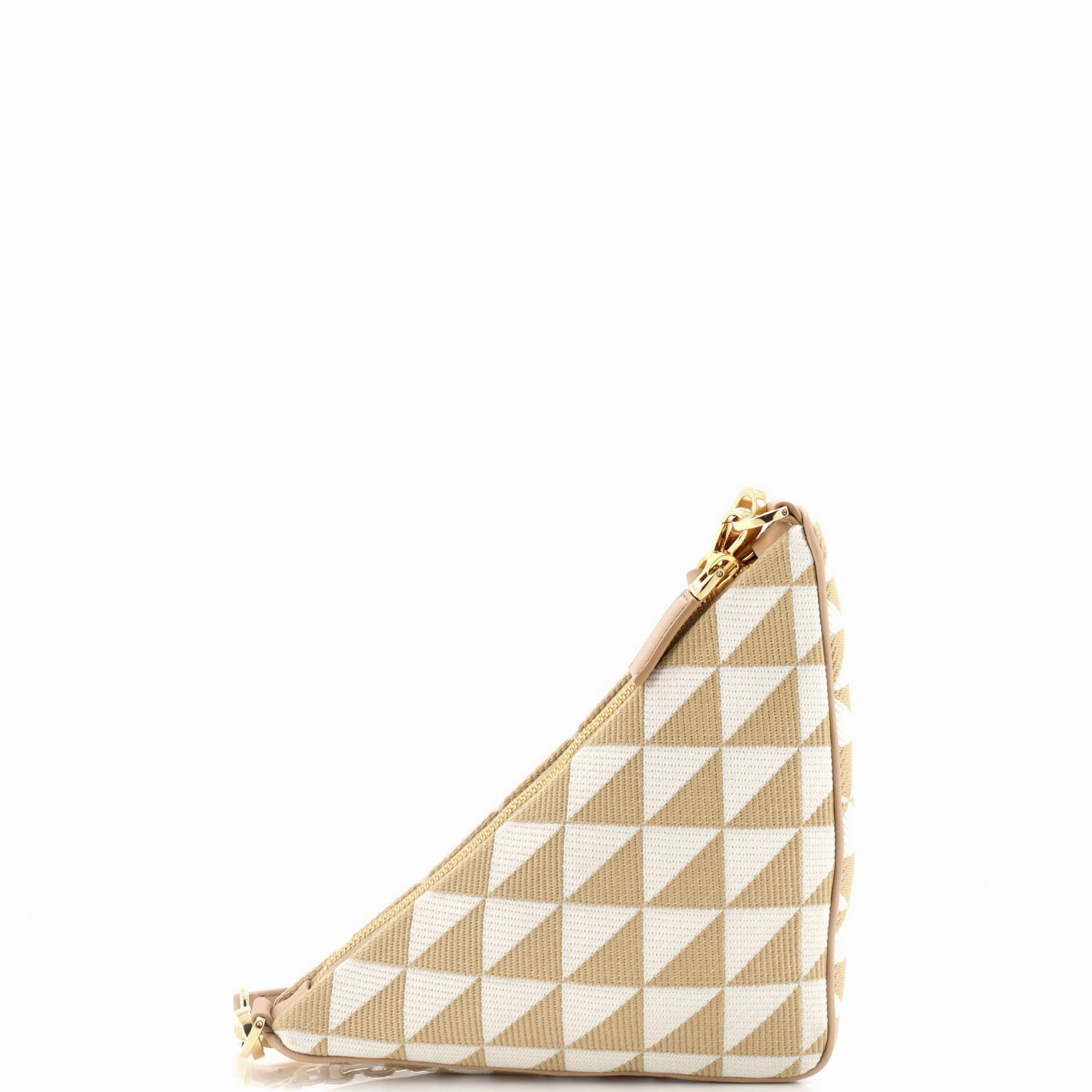 Symbole Triangle Bag Leather and Jacquard Mini