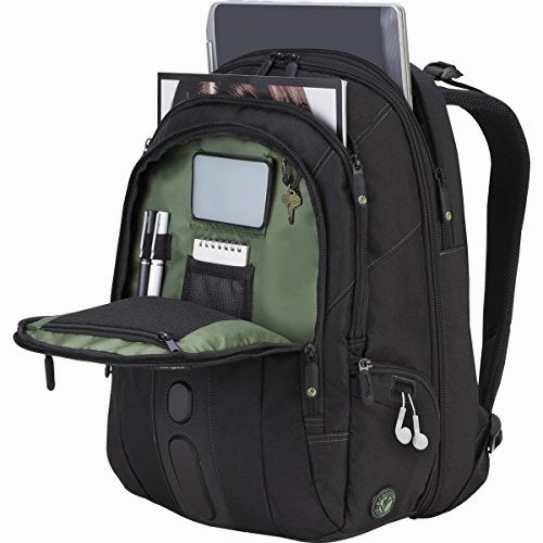 Targus Spruce EcoSmart Travel and TSA Checkpoint-Friendly Backpack, Business Professional/College Student Commuter, Removable Padded Slipcasefor 17-Inch Laptop, Black (TBB019US)