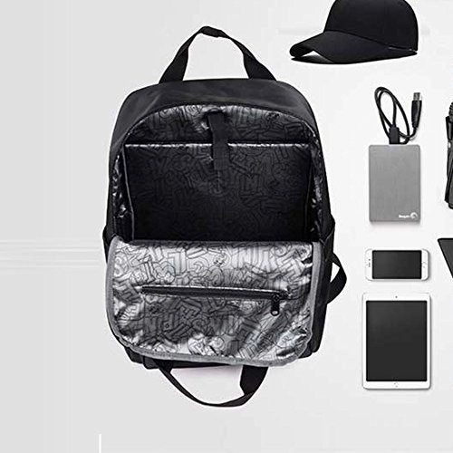 Teen Boy Girl Laptop Backpack W/ Usb Charging Port, Unisex Luminous Lightweight Waterproof