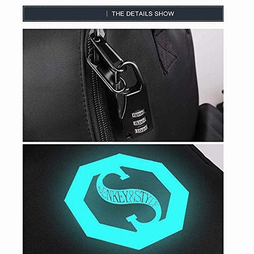 Teen Boy Girl Laptop Backpack W/ Usb Charging Port, Unisex Luminous Lightweight Waterproof