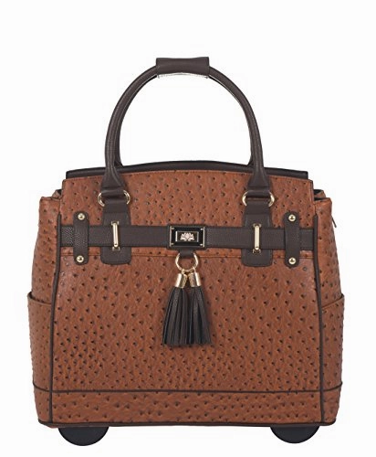 The Uptown Ostrich Computer Ipad, Laptop Tablet Rolling Tote Bag Briefcase Carryall Bag