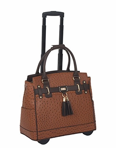 The Uptown Ostrich Computer Ipad, Laptop Tablet Rolling Tote Bag Briefcase Carryall Bag