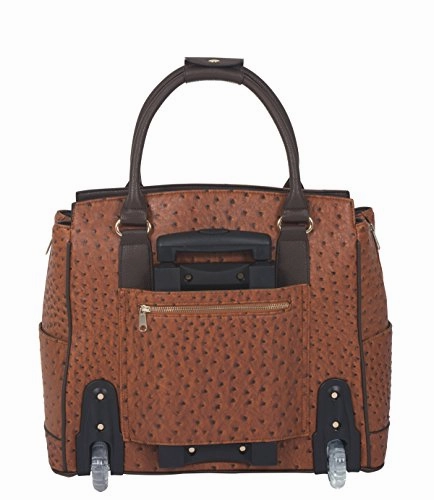 The Uptown Ostrich Computer Ipad, Laptop Tablet Rolling Tote Bag Briefcase Carryall Bag