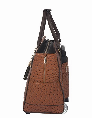 The Uptown Ostrich Computer Ipad, Laptop Tablet Rolling Tote Bag Briefcase Carryall Bag