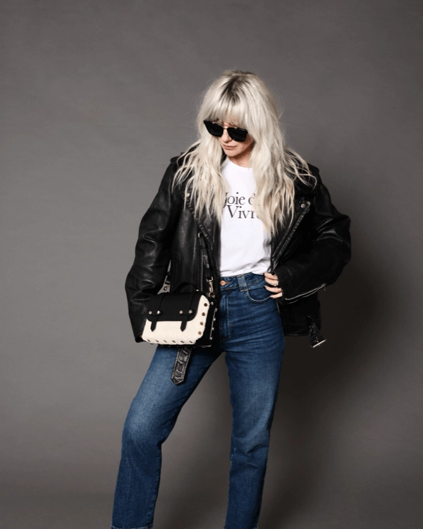 The WEEK/END Cactus Leather Vegan Studded Crossbody Bag | Black