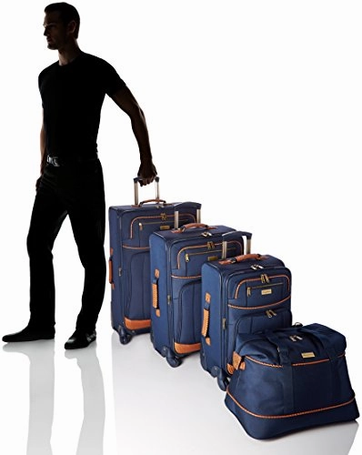 Tommy Bahama Lightweight Luggage Set - 4 Piece Suitcase Set with Spinner Wheels - 28 Inch, 24 Inch, Carry On, Duffle Bag , Navy