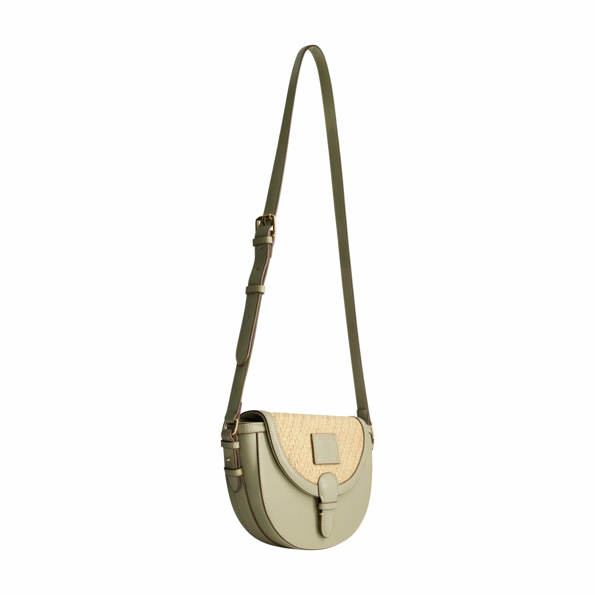 Tommy Bahama Raffia/PU Crossbody Flap Bag