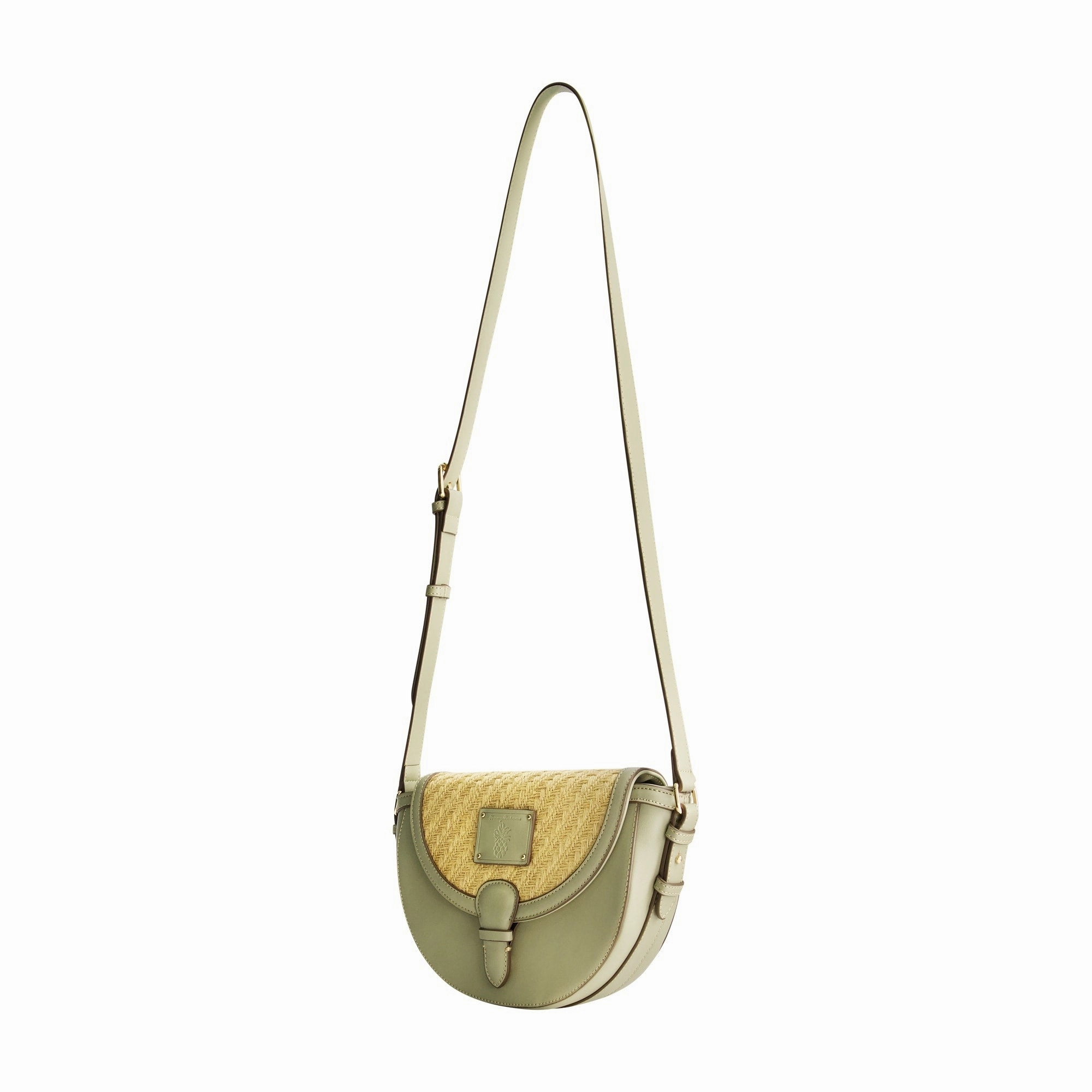 Tommy Bahama Raffia/PU Crossbody Flap Bag