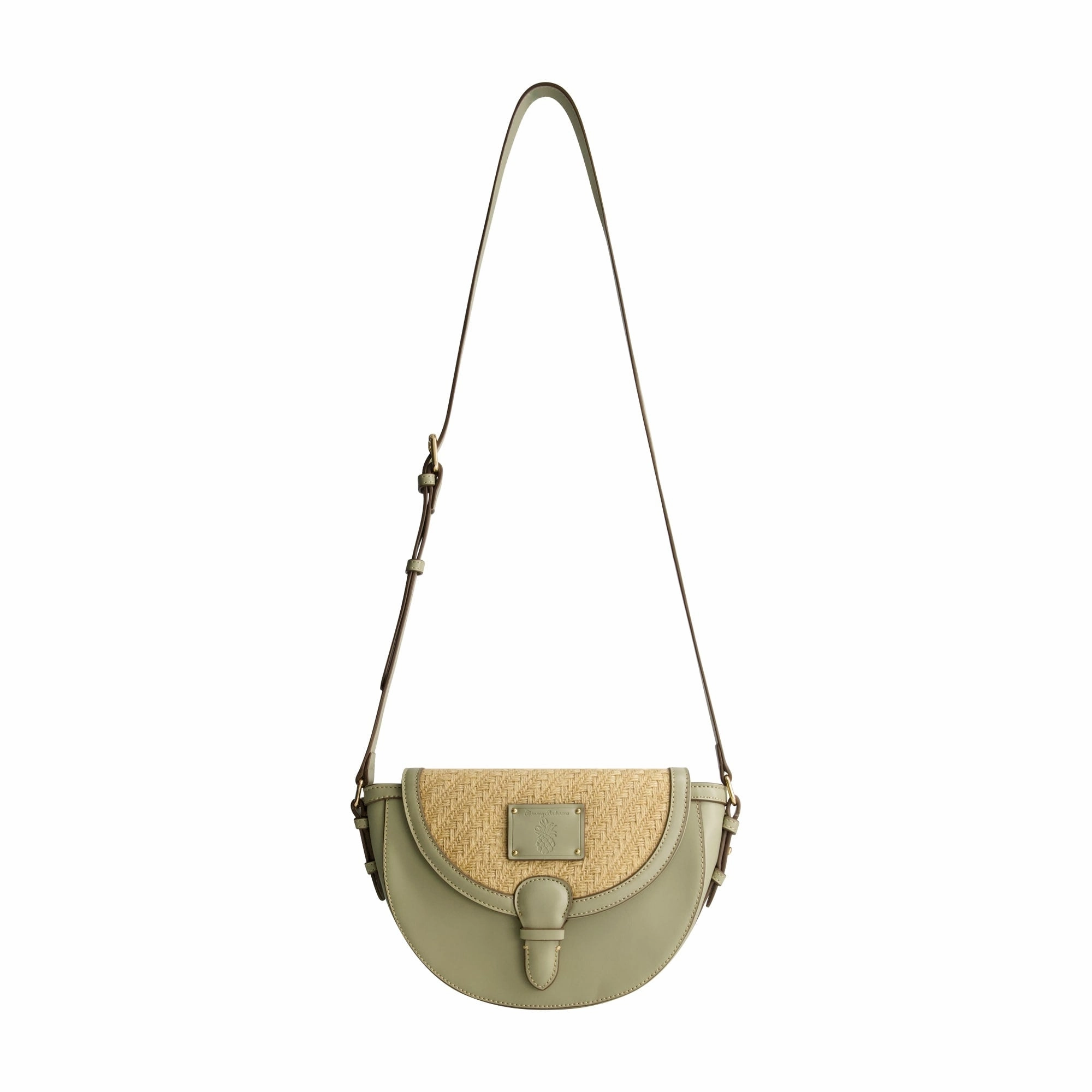 Tommy Bahama Raffia/PU Crossbody Flap Bag