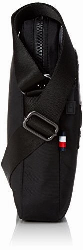 Tommy Hilfiger Mens City Nylon Slim Reporter Laptop Bag Black (Black)