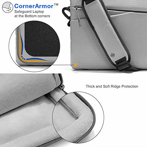 tomtoc 360 Protective Laptop Shoulder bag for 16-inch MacBook Pro A2141, 15-inch MacBook Pro, Surface Book 2 15, Dell XPS 15, ThinkPad X1 Carbon (1-4 Gen), Travel Sleeve Case with Accessory Pocket