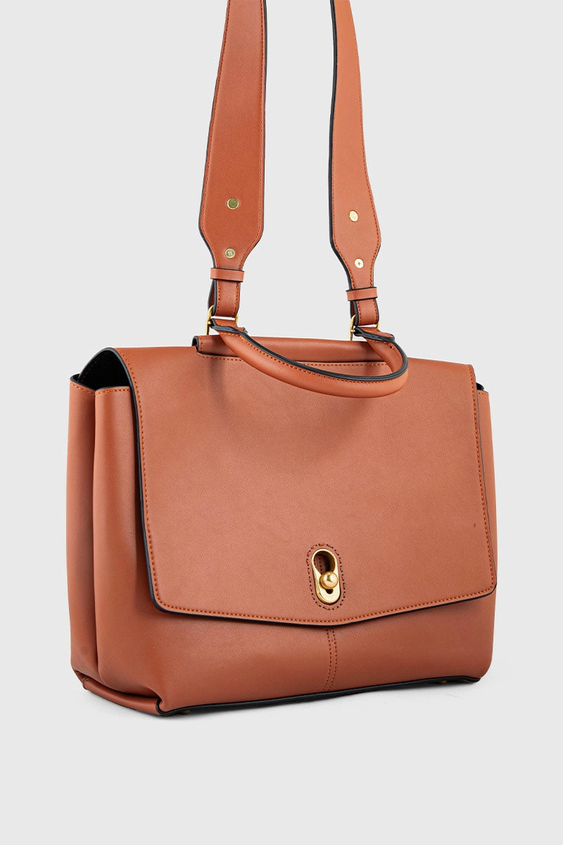 Top Handle Hand Bags BH0112-Tan