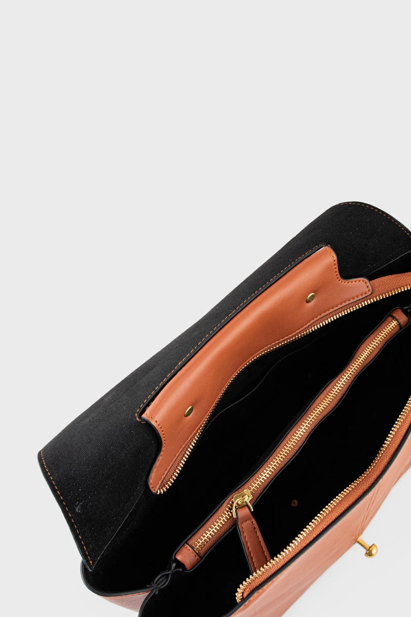 Top Handle Hand Bags BH0112-Tan