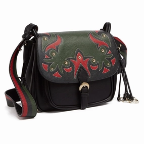 Tosca Blu Black/Red Medium Western Applique Shoulder Bag for womens