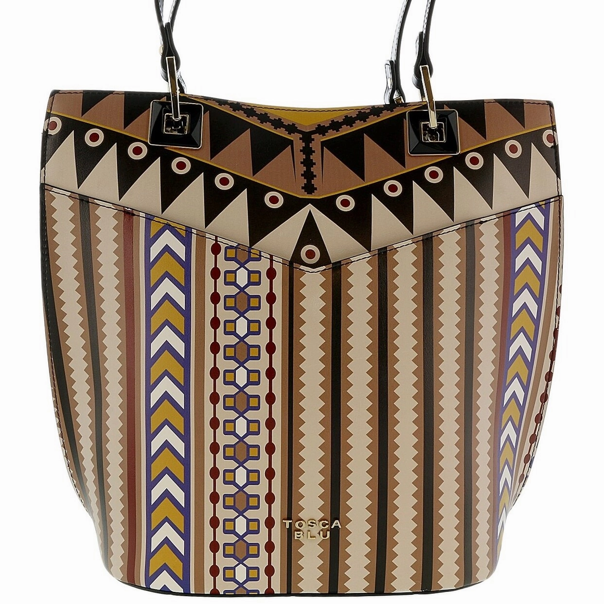 Tosca Blu Multicolor Large Printed Shopper Tall Shopper Tote for womens