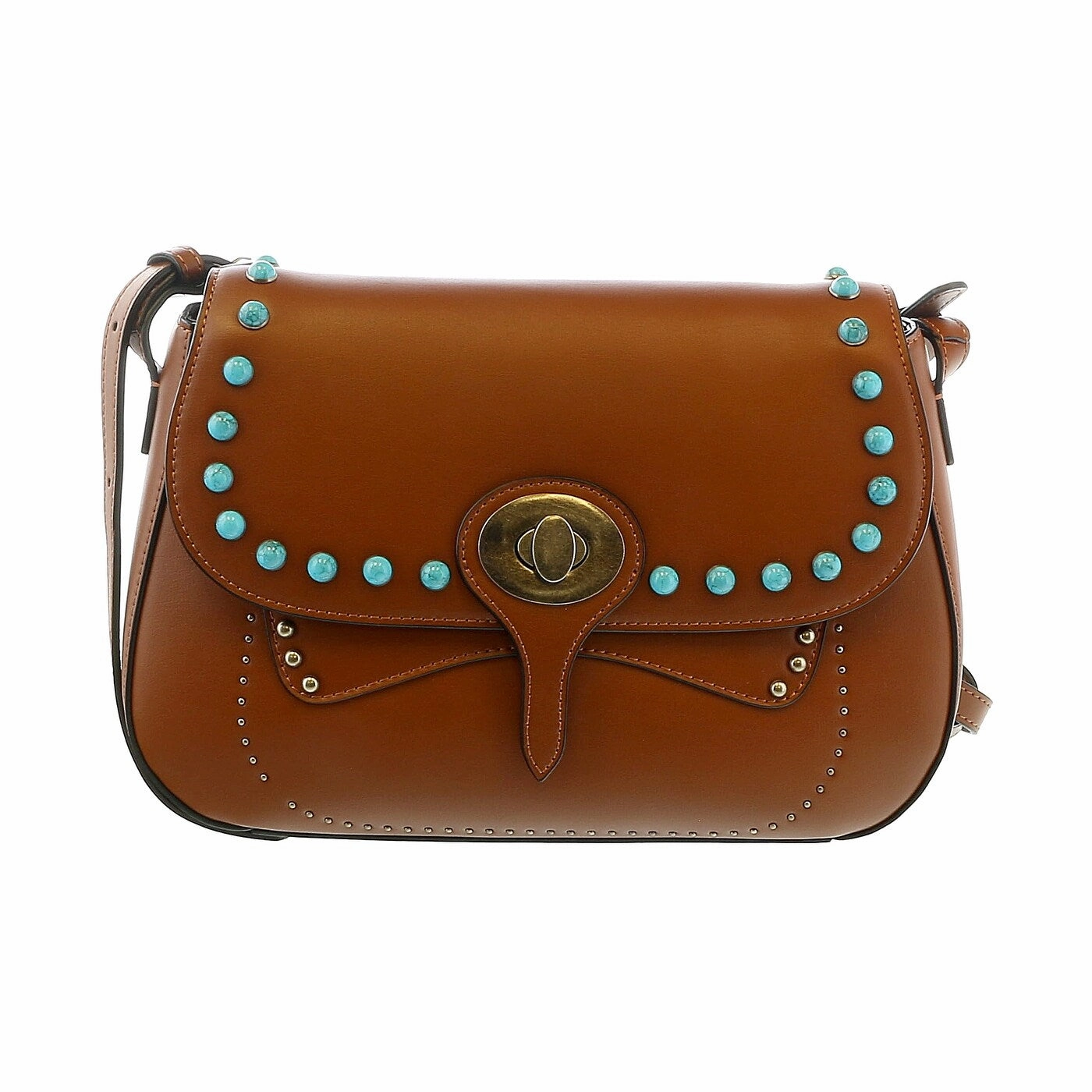Tosca Blu Tan Small Western Inspired Beaded Boho Bag for womens