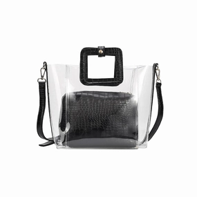 Transparent Crocodile-print Hand-held Crossbody Bag