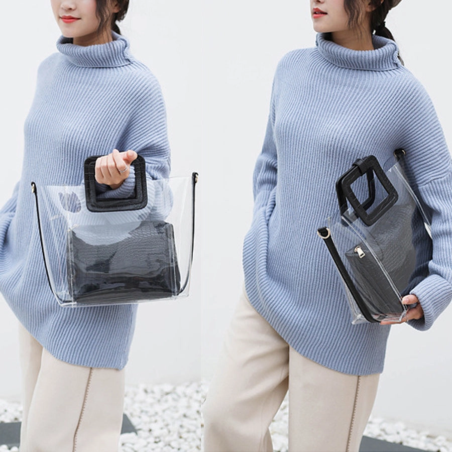 Transparent Crocodile-print Hand-held Crossbody Bag