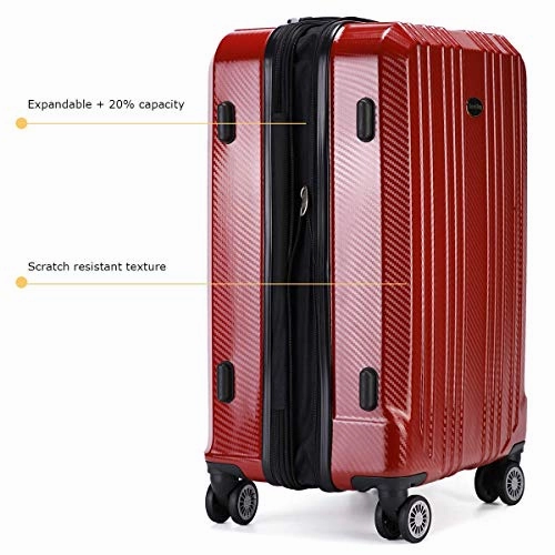 Travel Joy Luggage Set Expandable Suitcase Carry On TSA Locks Lightweight Spinner Wheels ABS PC Premium Hardshell Luggage 20 24 28 inch 3 Piece Sets