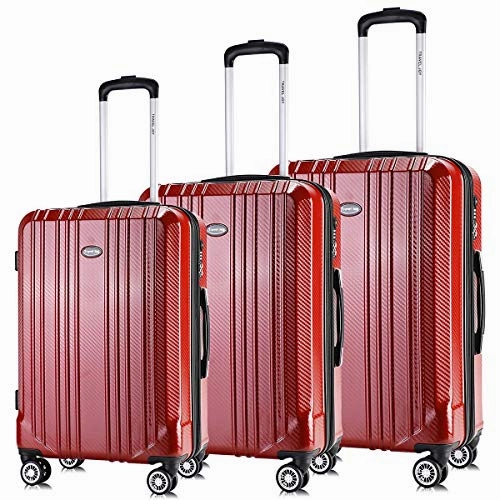 Travel Joy Luggage Set Expandable Suitcase Carry On TSA Locks Lightweight Spinner Wheels ABS PC Premium Hardshell Luggage 20 24 28 inch 3 Piece Sets