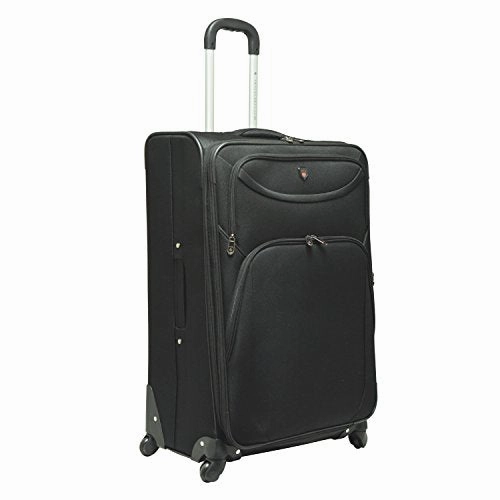 Travelers Club Luggage Marina 3-Piece Expandable Softside Spinner Value Set, Black