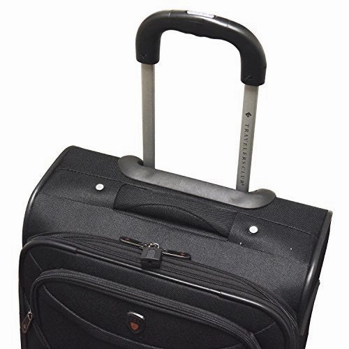 Travelers Club Luggage Marina 3-Piece Expandable Softside Spinner Value Set, Black