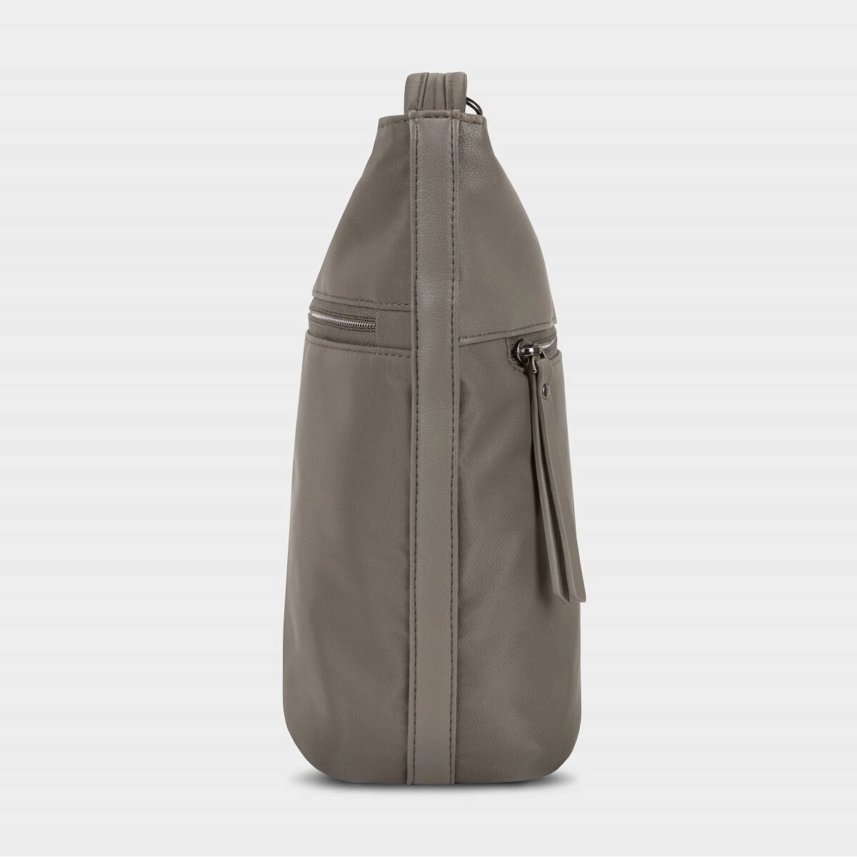 Travelon AntiTheft Addison Bucket Bag Gray Nylon Vegan Leather 43491520 One Size - ONE SIZE