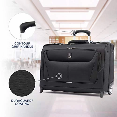 Travelpro Luggage Maxlite 5 22" Lightweight Carry-on Rolling Garment Bag, Suitcase, Black